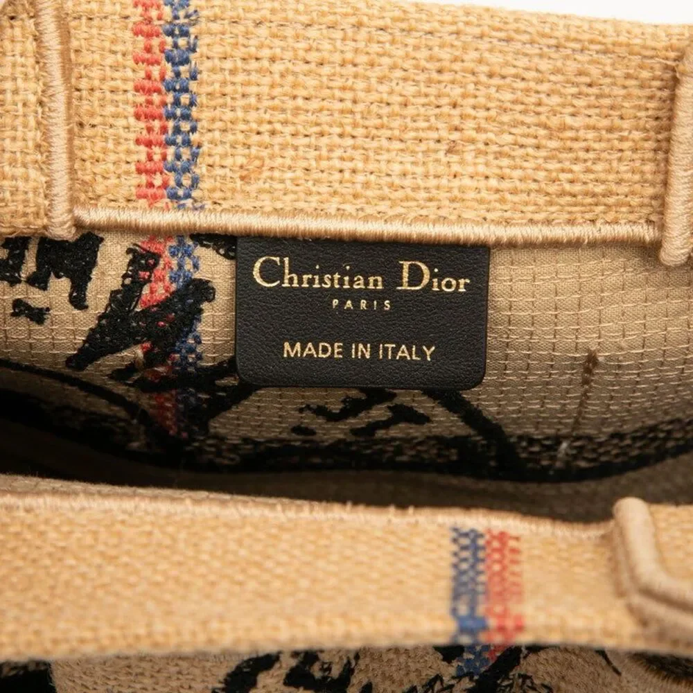 Dior Catherine Small Canvas Jute Tote Bag